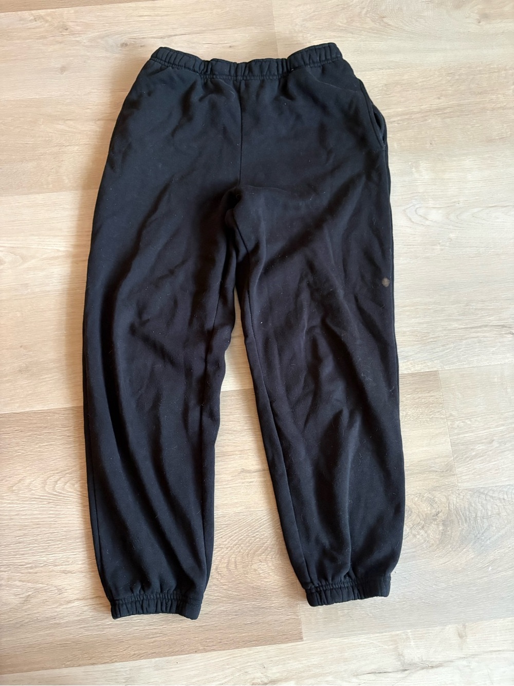 Men's Black Elastic-Waist Jogger Pants